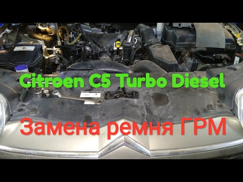 Видео: Citroen C5 Turbo diesel, замена ремня ГРМ и помпы.