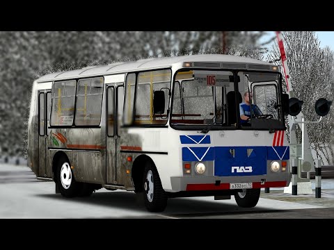 Видео: Бензиновый ПАЗ 32054 на пригородном маршруте в Чистогорской области OMSI 2