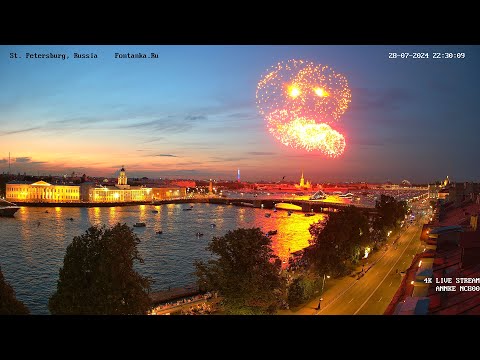 Видео: Салют на День ВМФ в Санкт-Петербурге 28 июля 2024. Фейерверк с Петропавловской крепости 4K