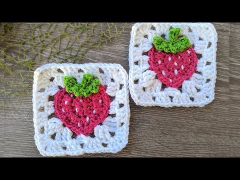 Видео: Мастер-класс по вязанию крючком бабушкиного квадрата с клубникой