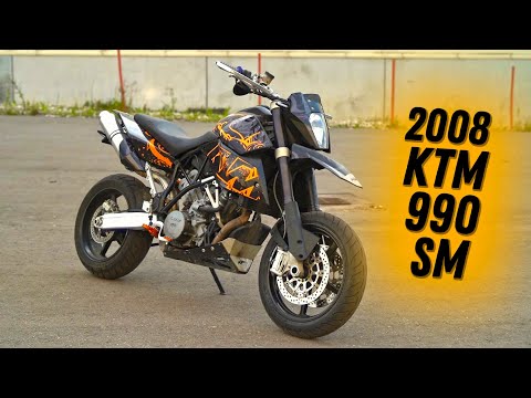 Видео: KTM 990 SM - жирный SUPERMOTO старой школы #ТУРБОобзор