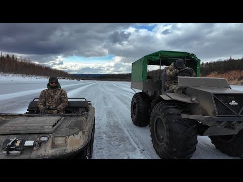 Видео: Каракат "Тундра" против Вездехода-амфибия Argo Conquest 8x8 обзор. Выезд на рыбалку и на охоту.
