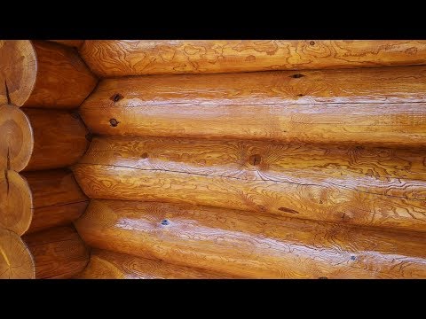 Видео: Покраска сруба после брашировки.