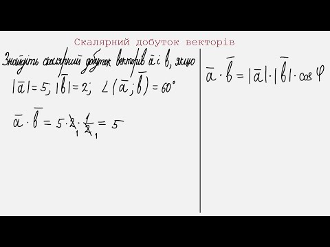 Видео: Скалярний добуток векторів