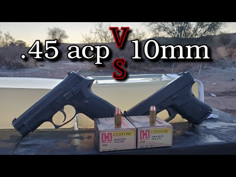 Видео: Тест баллистического геля .45 ACP против 10 мм