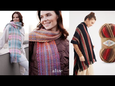 Видео: Alize Superlana Maxi Batik - Тканый шарф