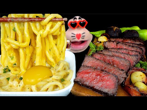 Видео: корейский стейк из говядины и приготовление спагетти карбонара (4K)