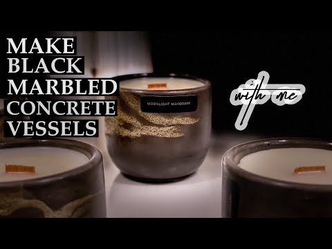 Видео: 🖤 ​​Сделайте вместе со мной чёрные и шампанские мраморные сосуды из бетона✨