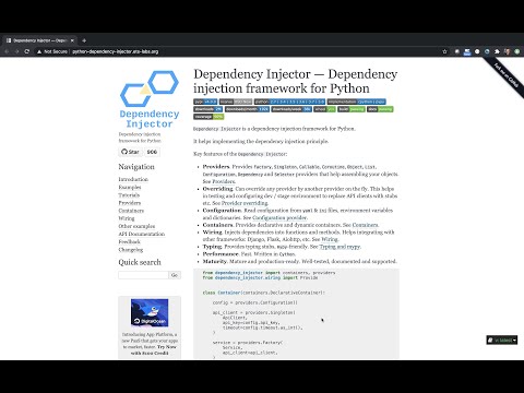 Видео: Dependency Injector 4.0 — упрощенная интеграция с другими Python фреймворками