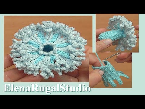Видео: КАК СВЯЗАТЬ объёмный цветок крючком Урок 112