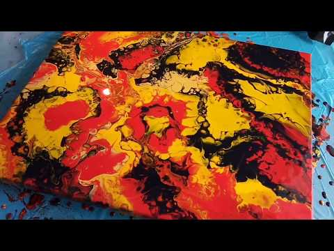 Видео: Акриловая заливка. Картина по шагам. AcrylicFluidPouring.FluidArt.