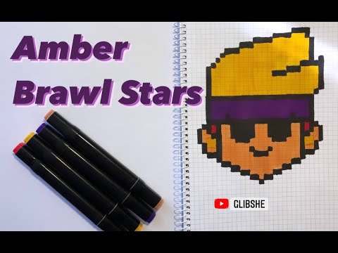 Видео: Малюнки по клітинках Значок Амбер Бравл Старс Amber Brawl Stars #drawing #pixelart  #brawlstars