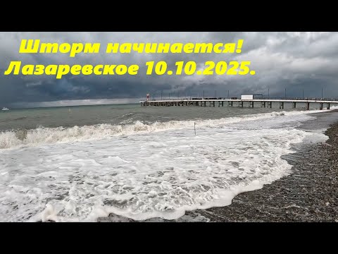 Видео: Шторм начинается! Лазаревское 10.10.2025.