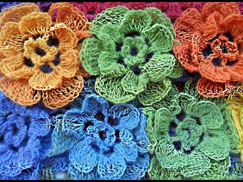 Видео: Цветочный палантин из Кауни  -floral stole crocheted (Шаль #21)