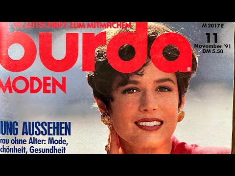 Видео: Vintage ￼Burda moden magazine November 1991, листаю журнал Бурда моден ноябрь 1991 г. ￼￼￼￼