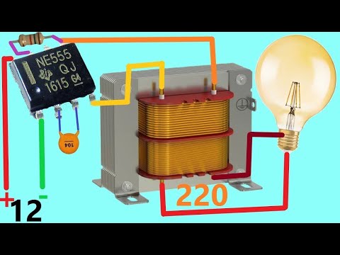 Видео: Как сделать простой инвертор Используйте NE555 для инвертора от 12 В до 110 В / 220 В - 60 / 50 Гц