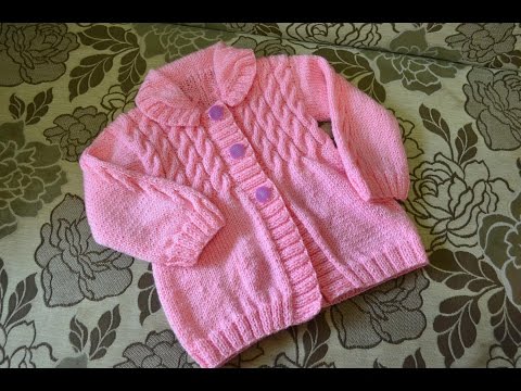 Видео: Кофта с косичками спицами для девочки