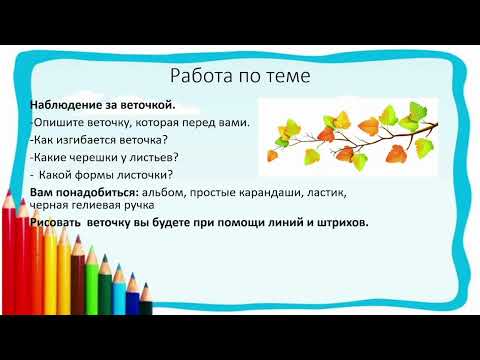 Видео: Изобразительное искусство 2 класс 4 урок тема «Осенняя ветка» – рисование фломастерами.