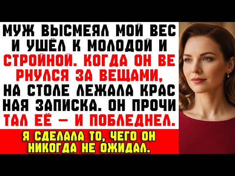 Видео: Муж насмехался над моим весом и ушёл к молодой и стройной… Но моя записка всё изменила.