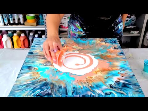 Видео: Я СДЕЛАЛ ЭТО! 🥳 - Вихревое цветение в розовых и голубых тонах! - Эксперименты с акриловой заливкой