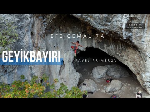 Видео: Скалолазание в Турции,  Эфе Кемаль 7А  | GEİKBAYIRI , sector Küllüin, route Efe Cemal 7A, Türkiye