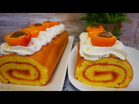 Видео: Абрикосовый рулет. ИДЁМ В ГОСТИ НА ЧАЕПИТИЕ!!! Бисквитный рулет с абрикосовым джемом и крем чиз