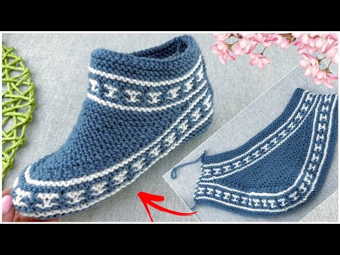 Видео: Супер простые, бесшовные домашние следки спицами. мастер класс