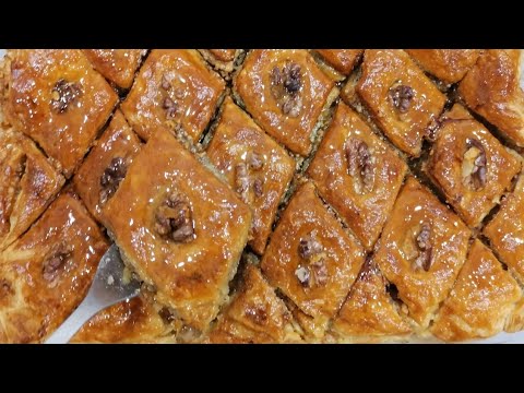 Видео: МЕДОВАЯ ПАХЛАВА из слоеного теста.Быстрый рецепт приготовления!HONEY PUFF PASTRY BAKLAVA.
