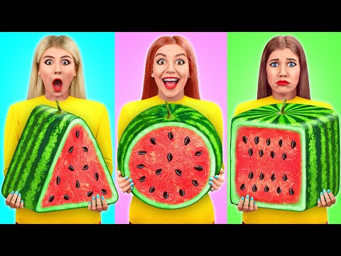 Видео: Геометрический челлендж с едой | Пробуем еду одной формы с Mega DO Challenge