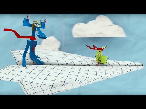 Видео: Мультфильм про оригами - Бумажки - На высоте - Серия 5