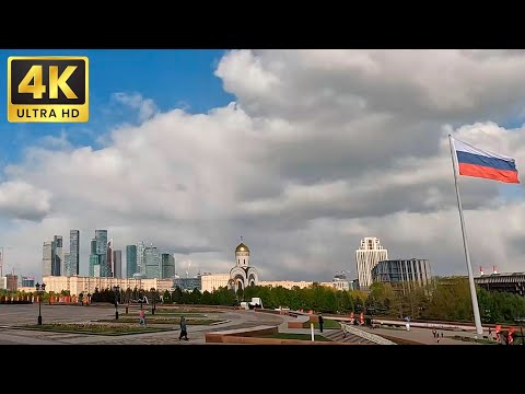 Видео: БОЛЬШАЯ весенняя прогулка по Москве без слов 🌸 | От Новаторской до Москва-Сити | Релакс-видео 4K