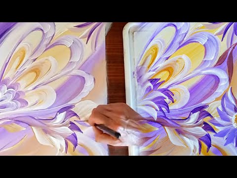 Видео: Acrylic Magic with 3 Colors/ Акрилна Картина с 3 Цвята
