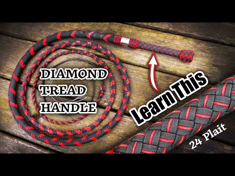 Видео: Как сплести ромбовидный рисунок протектора для ручки кнута — руководство