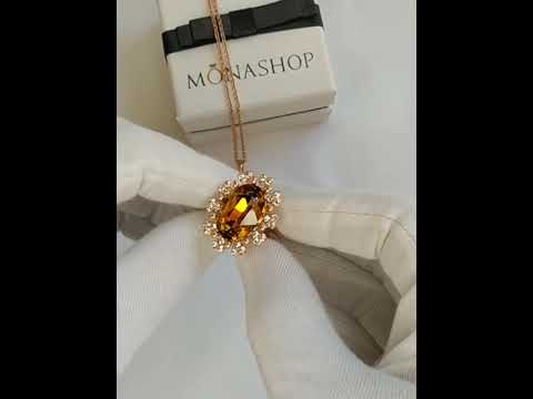 Видео: Кулон, кольцо и серьги Солнце с желтым камнем Сваровски #swarovski #vintagejewerly #earrings #ring