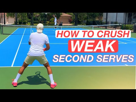 Видео: Как агрессивно отбивать слабые вторые подачи | Урок тенниса 4.0 NTRP