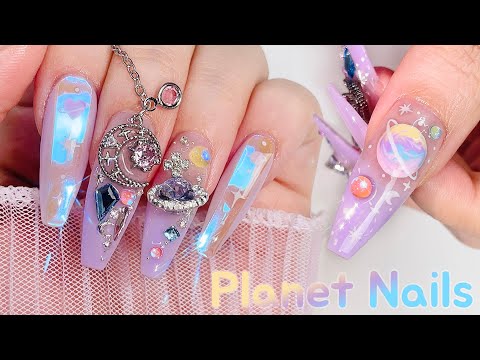 Видео: Космический нейл-арт🪐💜 Как снять гелевые ногти! АСМР