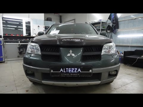 Видео: Установка светодиодных bi led линз Altezza GTR mini 2.8 на Митсубиси Аутлендер.