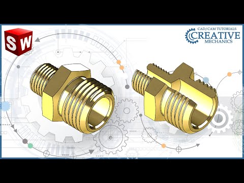 Видео: Уроки Solidworks. Штуцер в Solidworks
