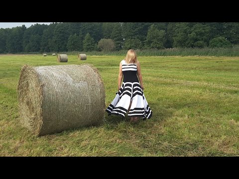 Видео: Нарядное черно-белое  платье часть 3  Перед