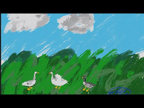 Видео: Рисуем поле с гусями