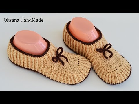 Видео: Домашние тапочки крючком. Мастер класс. Crochet Slippers