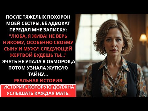 Видео: Я плакала, читая! После похорон сестры получила записку: "Не доверяй сыну и мужу!" Правда ужасна…