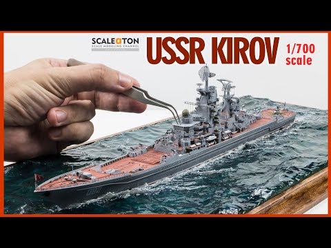 Видео: Масштабная модель линейного крейсера СССР «Киров» 1/700
