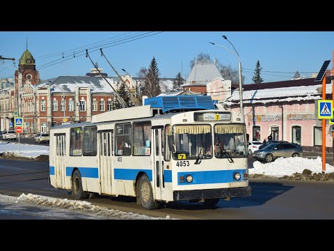 Видео: Троллейбус ЗиУ-682 КВР БТРМ-4053. Покатушки по Барнаулу.