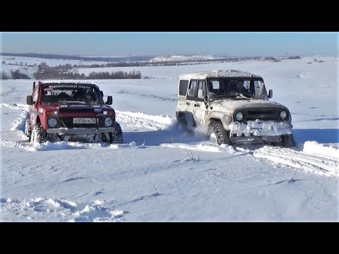 Видео: Один на один в снежном поле. УАЗ против Нивы