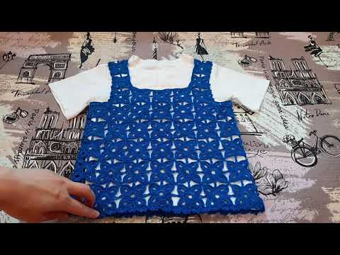 Видео: Летний топ/туника крючком для девочки 4-5 лет. / crochet summer top