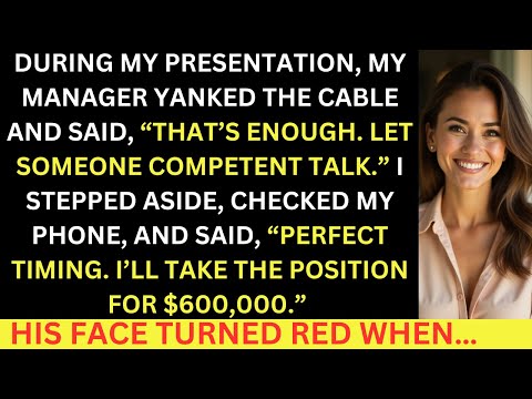 Видео: Мой менеджер вырвал кабель во время моей презентации, назвав меня некомпетентным, а затем мне поз...