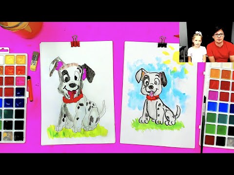 Видео: Как нарисовать Далматинца из мультика - рисуем с Аней