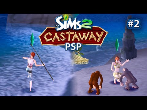 Видео: Рыбалка и первые друзья. Sims castaway PSP. Прохождение #2