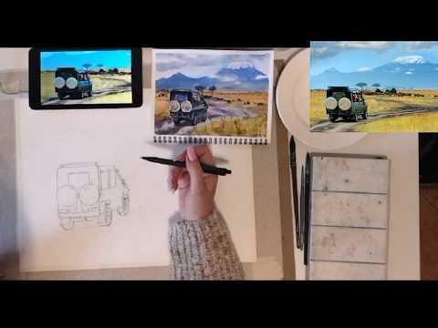 Видео: Килиманджаро. Урок по акварели